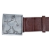 Byrdie Logo Brown Leather Belt (buckle detail)